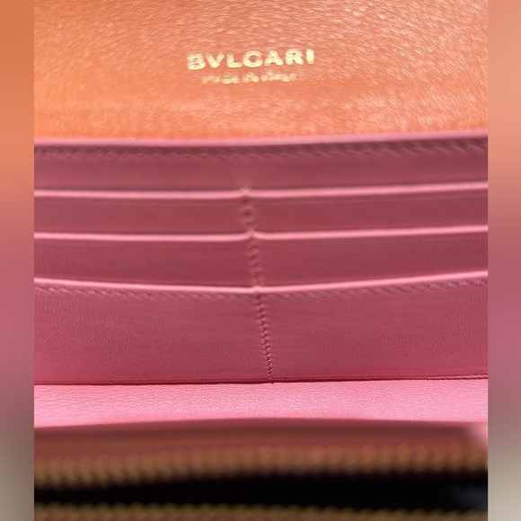 BVLGARI Serpenti Forever Continental wallet carnelian coral nappa leather $1000 - Picture 5 of 12